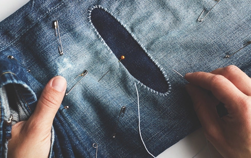 patching jeans